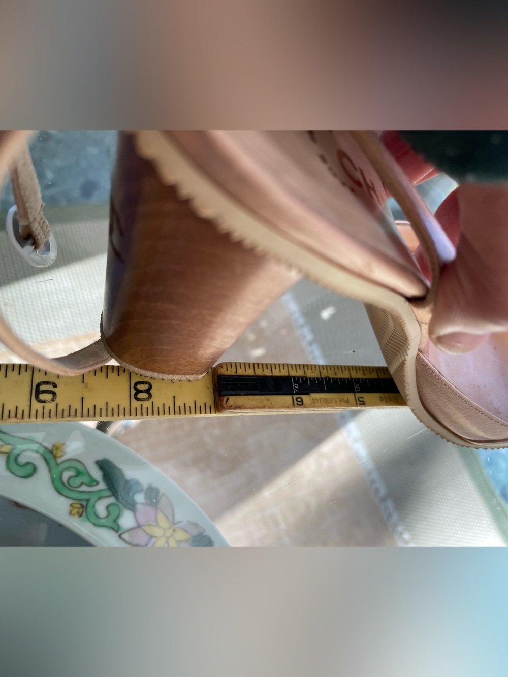 CHANEL Blush Satin Block-Heel Sandals - Picture 8 of 12